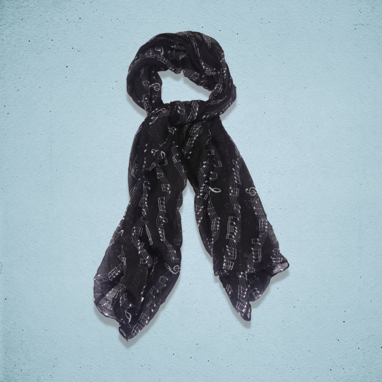 Musical Notes Scarf Black