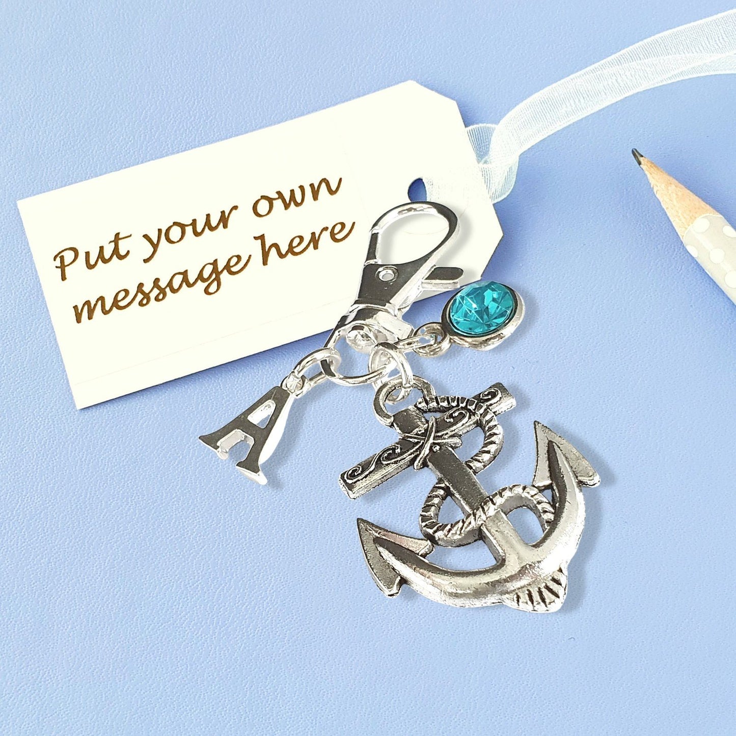Nautical Anchor Bag Clip Silver