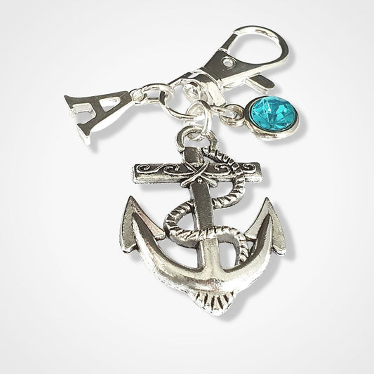 Nautical Anchor Bag Clip Silver