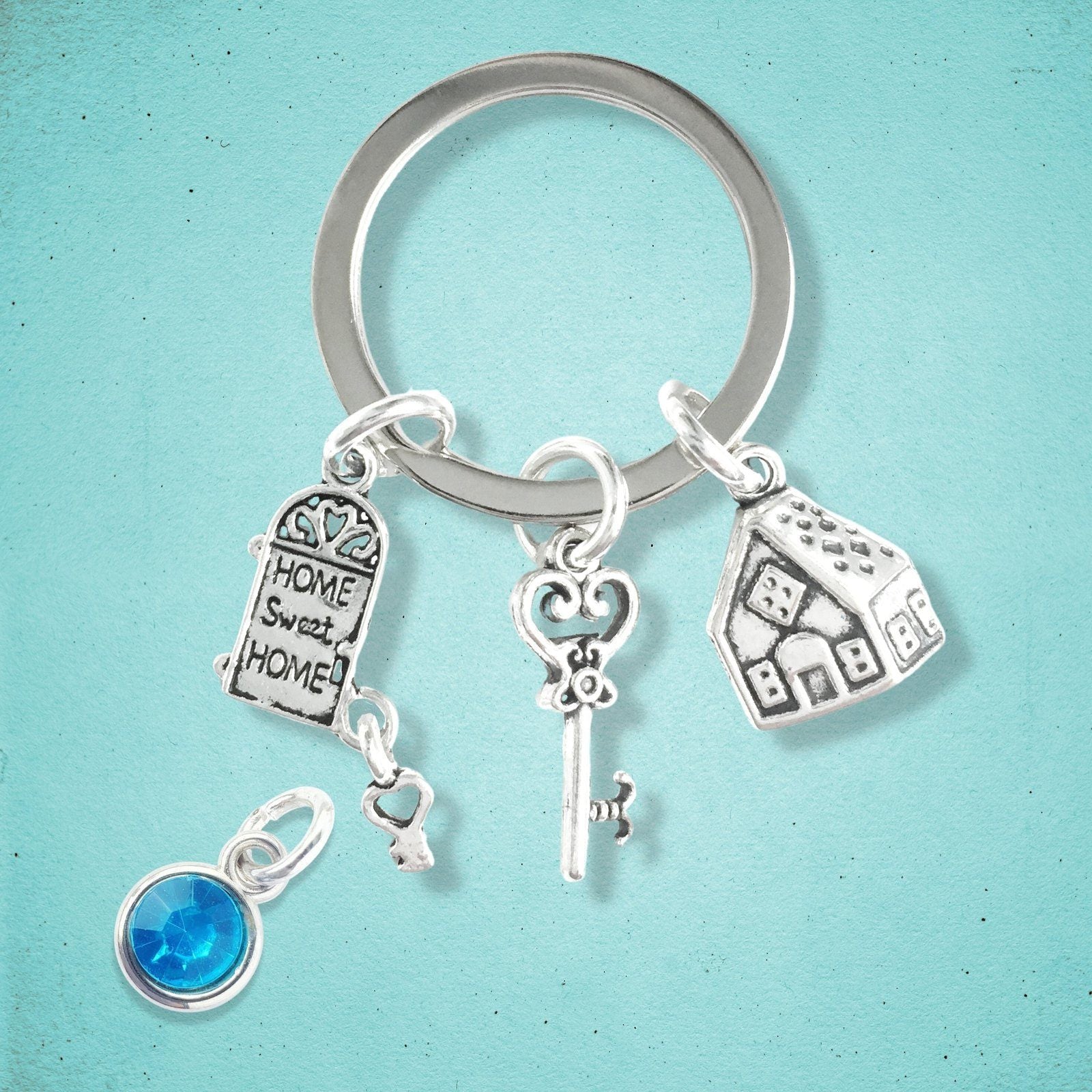 New Home Keyring Silver