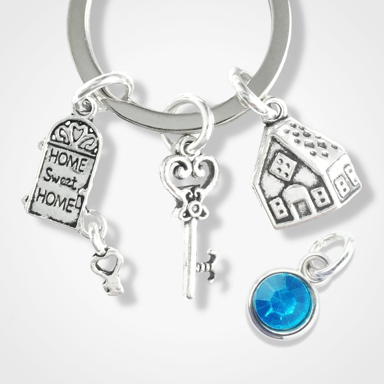 New Home Keyring Silver