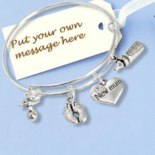 Load image into Gallery viewer, New Mum Bangle Silver
