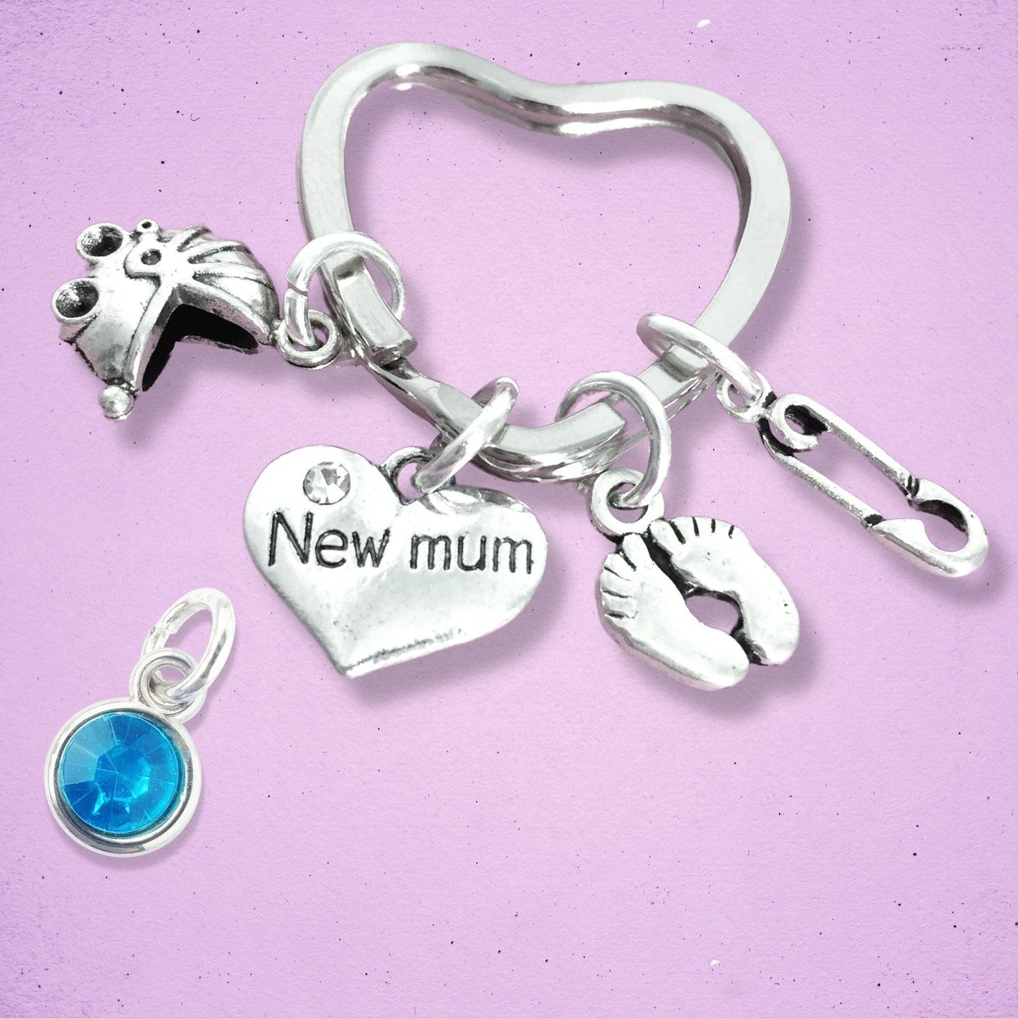 New Mum Keyring Silver