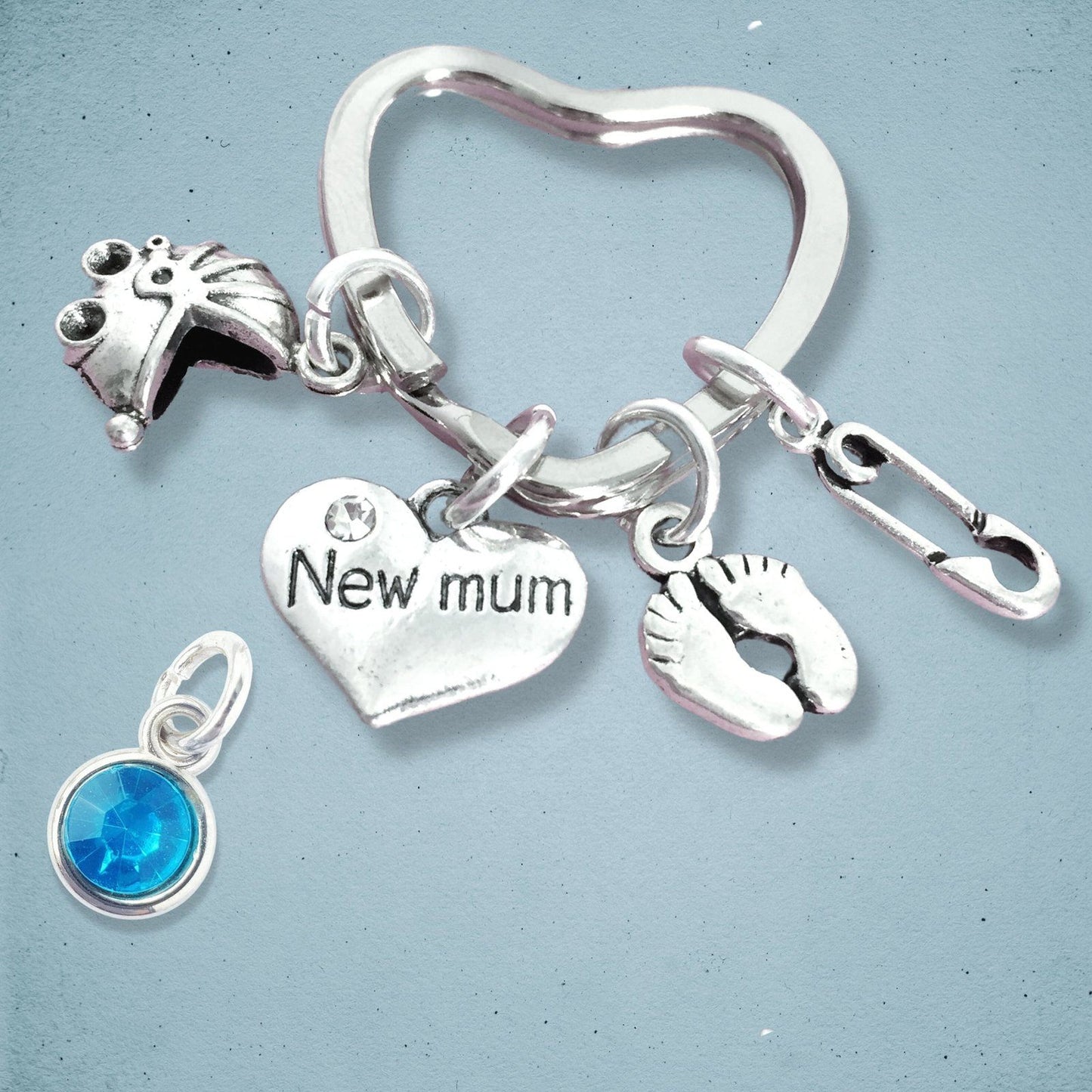 New Mum Keyring Silver