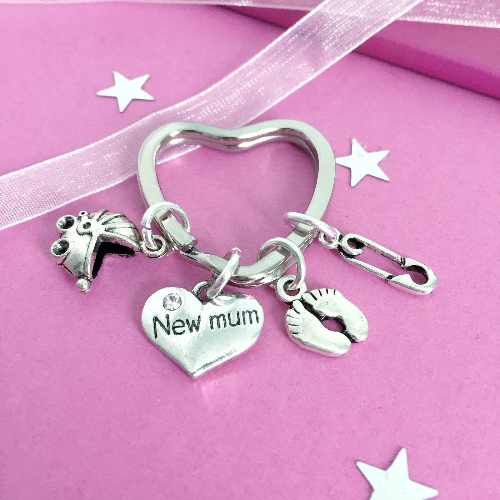 New Mum Keyring Silver