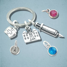 Load image into Gallery viewer, Nurse Keyring Silver
