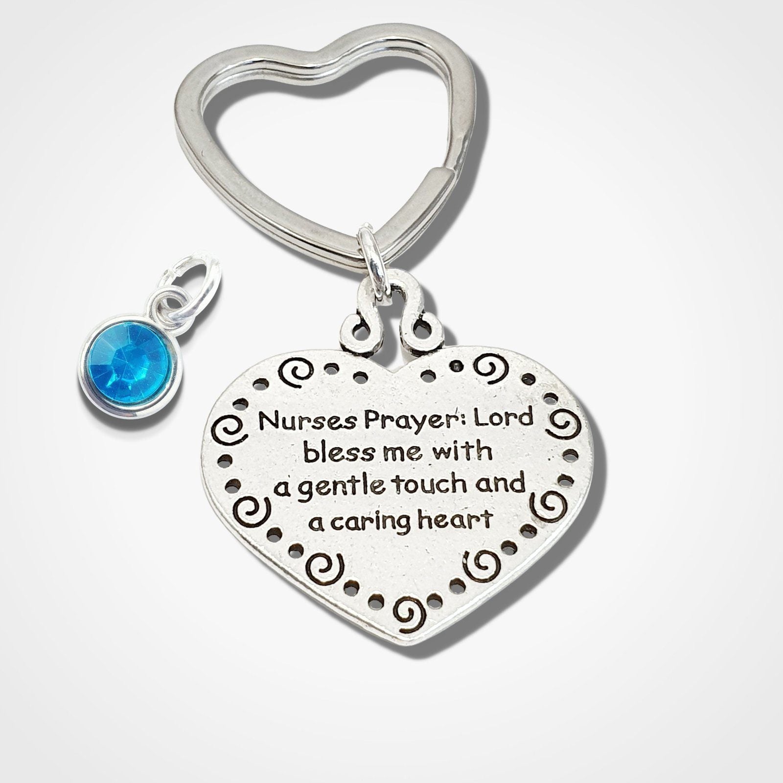 Nurses Prayer Keyring Silver