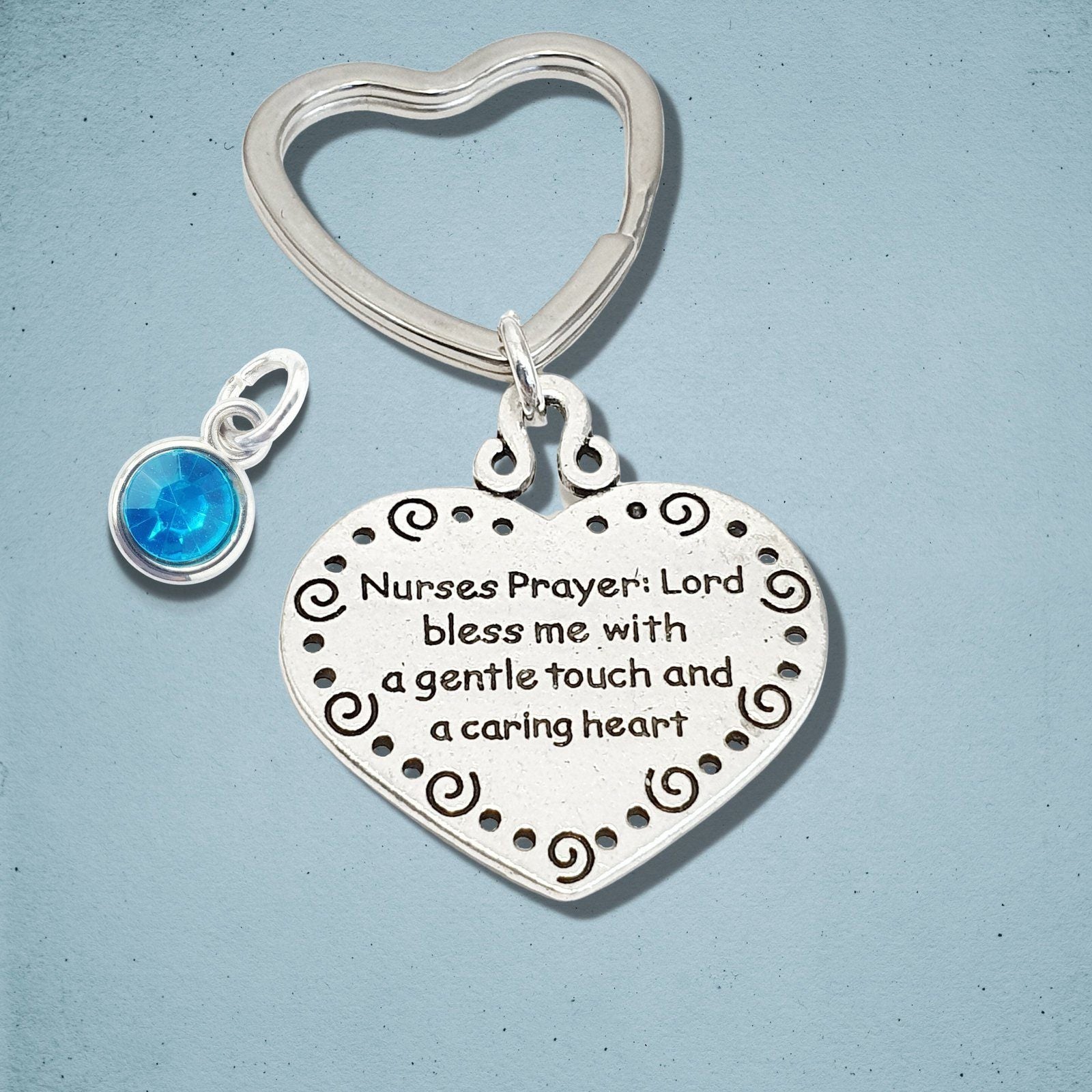 Nurses Prayer Keyring Silver