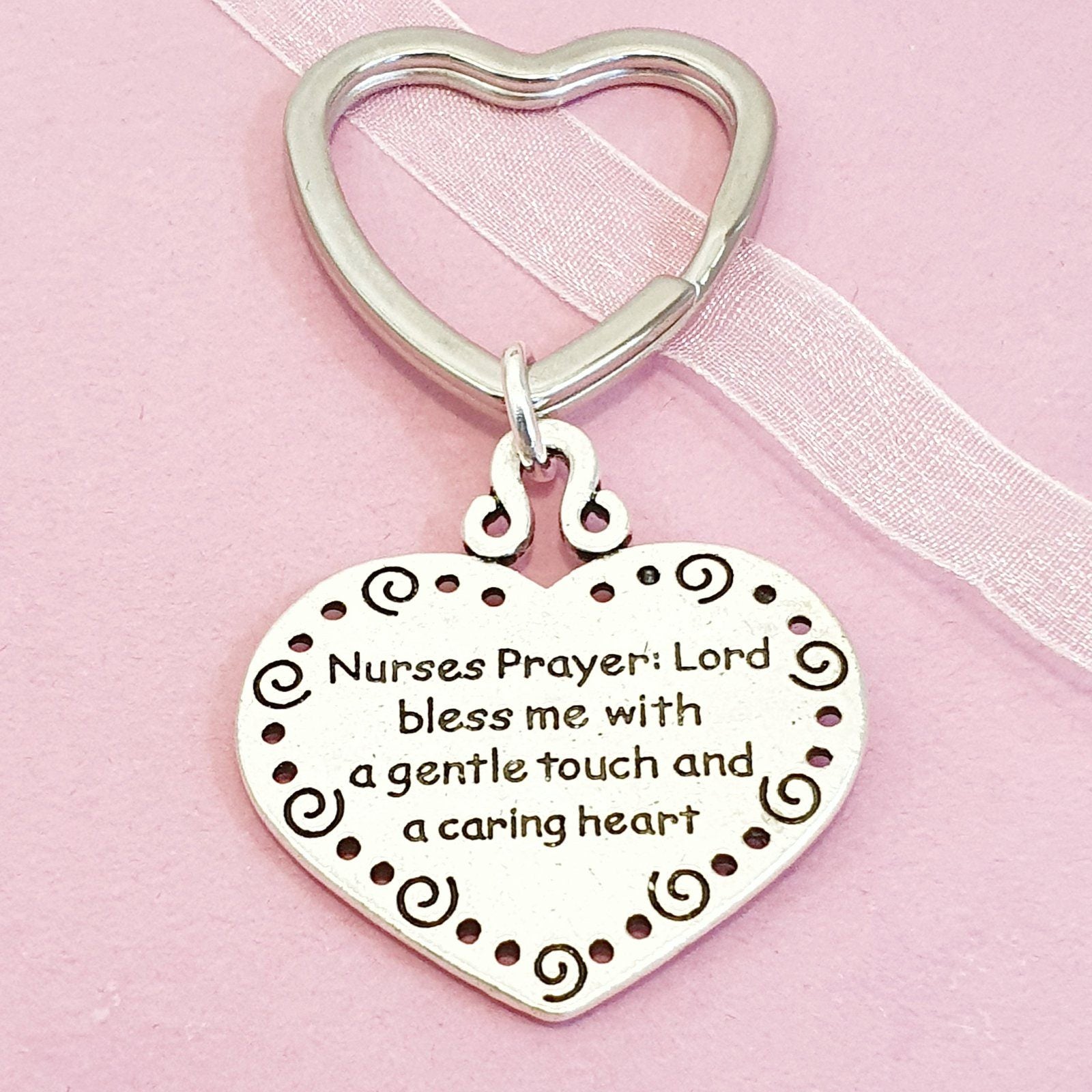Nurses Prayer Keyring Silver