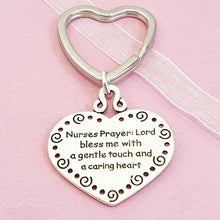 Load image into Gallery viewer, Nurses Prayer Keyring Silver
