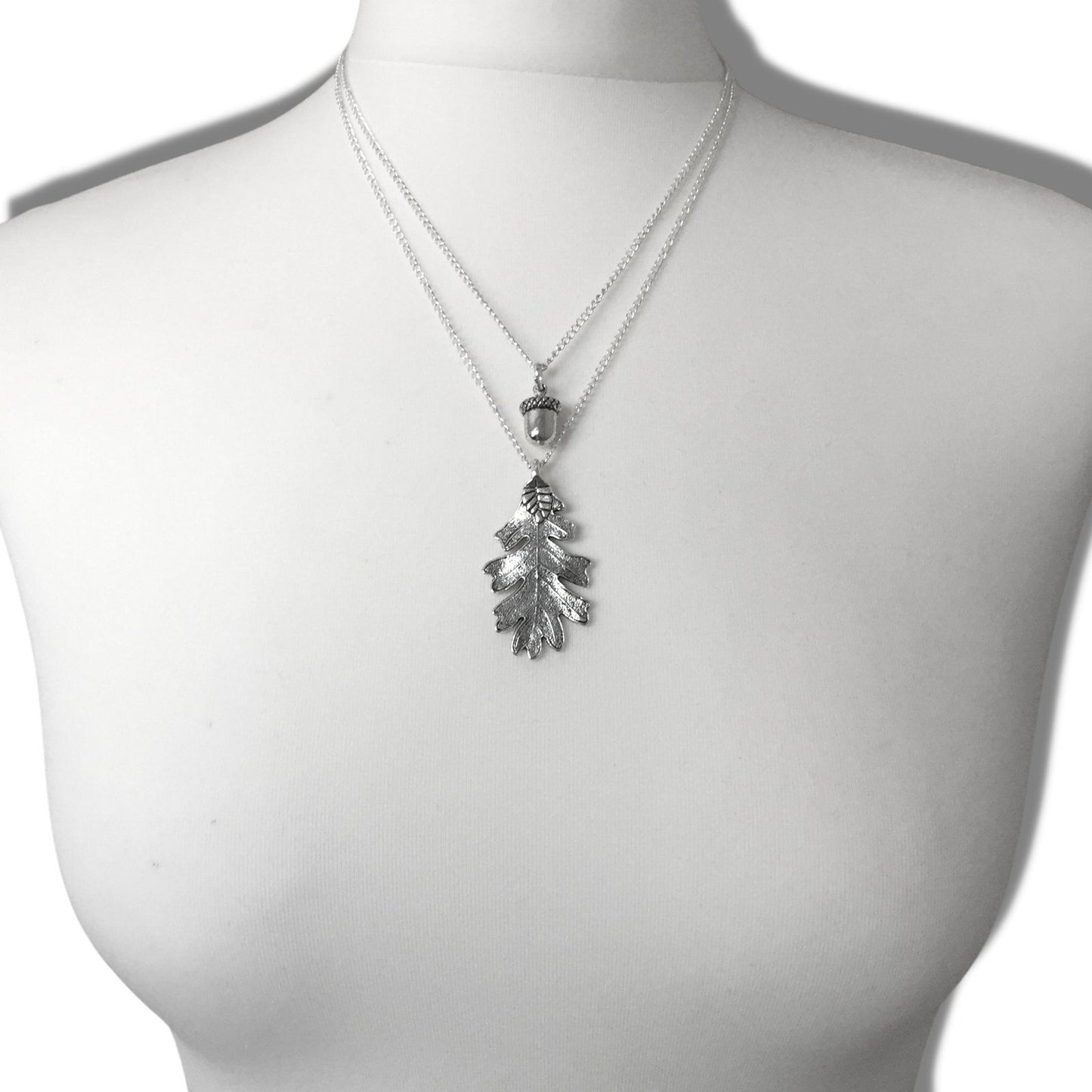 Oak Leaf Acorn Necklace Silver