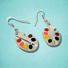 Load image into Gallery viewer, Paint Palette Earrings Silver
