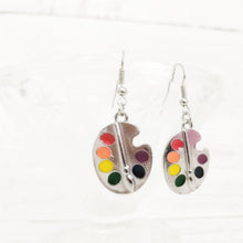 Load image into Gallery viewer, Paint Palette Earrings Silver
