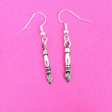Load image into Gallery viewer, Paintbrush Earrings Silver
