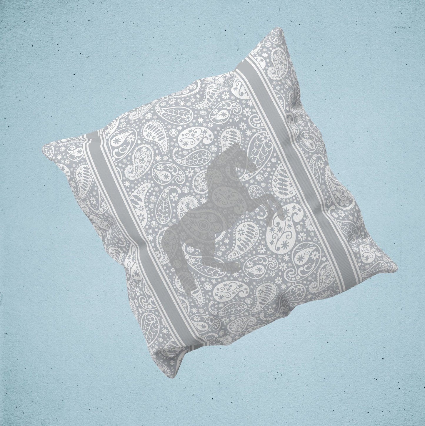 Paisley Horse Cushion Cover Dark Grey