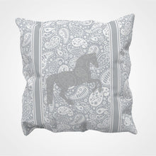 Load image into Gallery viewer, Paisley Horse Cushion Cover Dark Grey

