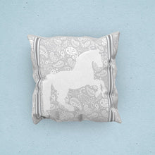Load image into Gallery viewer, Paisley Horse Cushion Cover Grey
