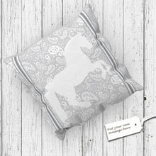 Load image into Gallery viewer, Paisley Horse Cushion Cover Grey
