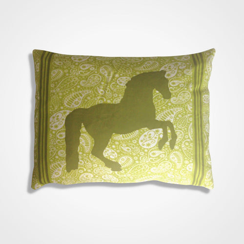 Paisley Horse Cushion Cover Olive