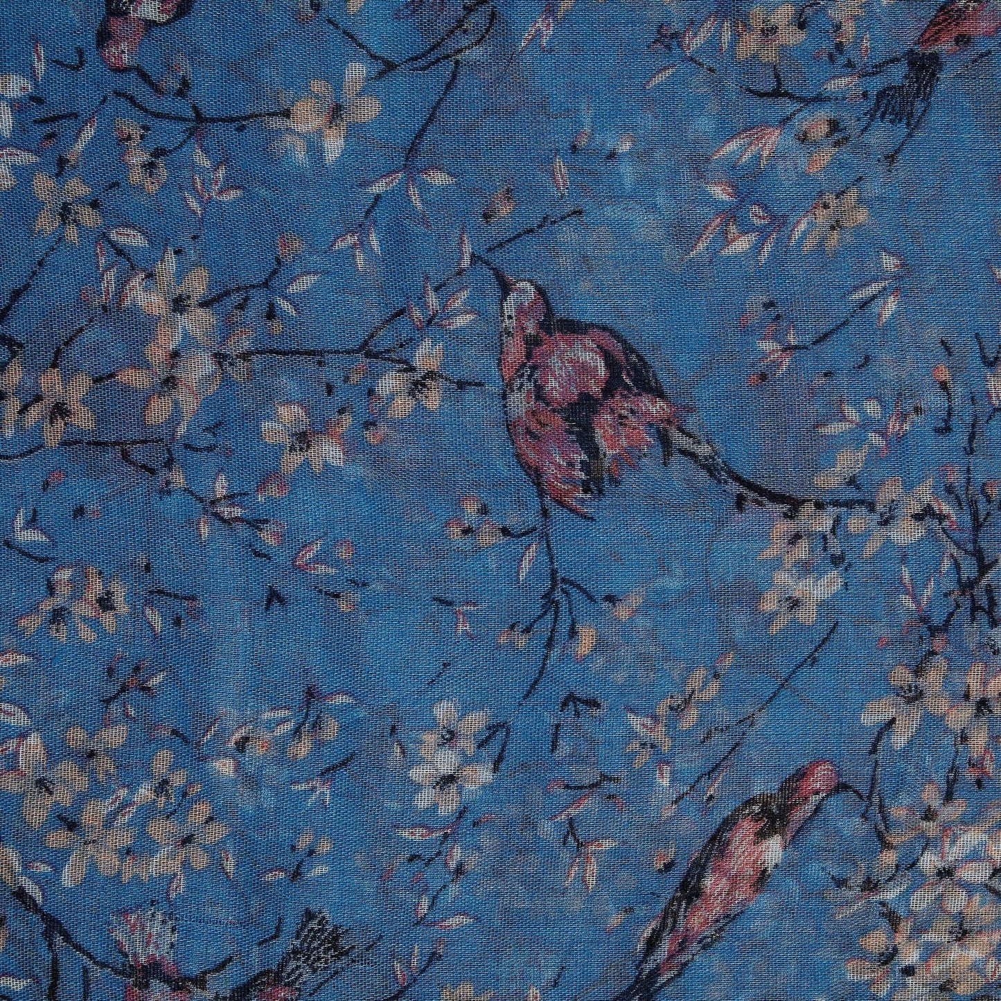 Persian Bird Scarf Bright Blue