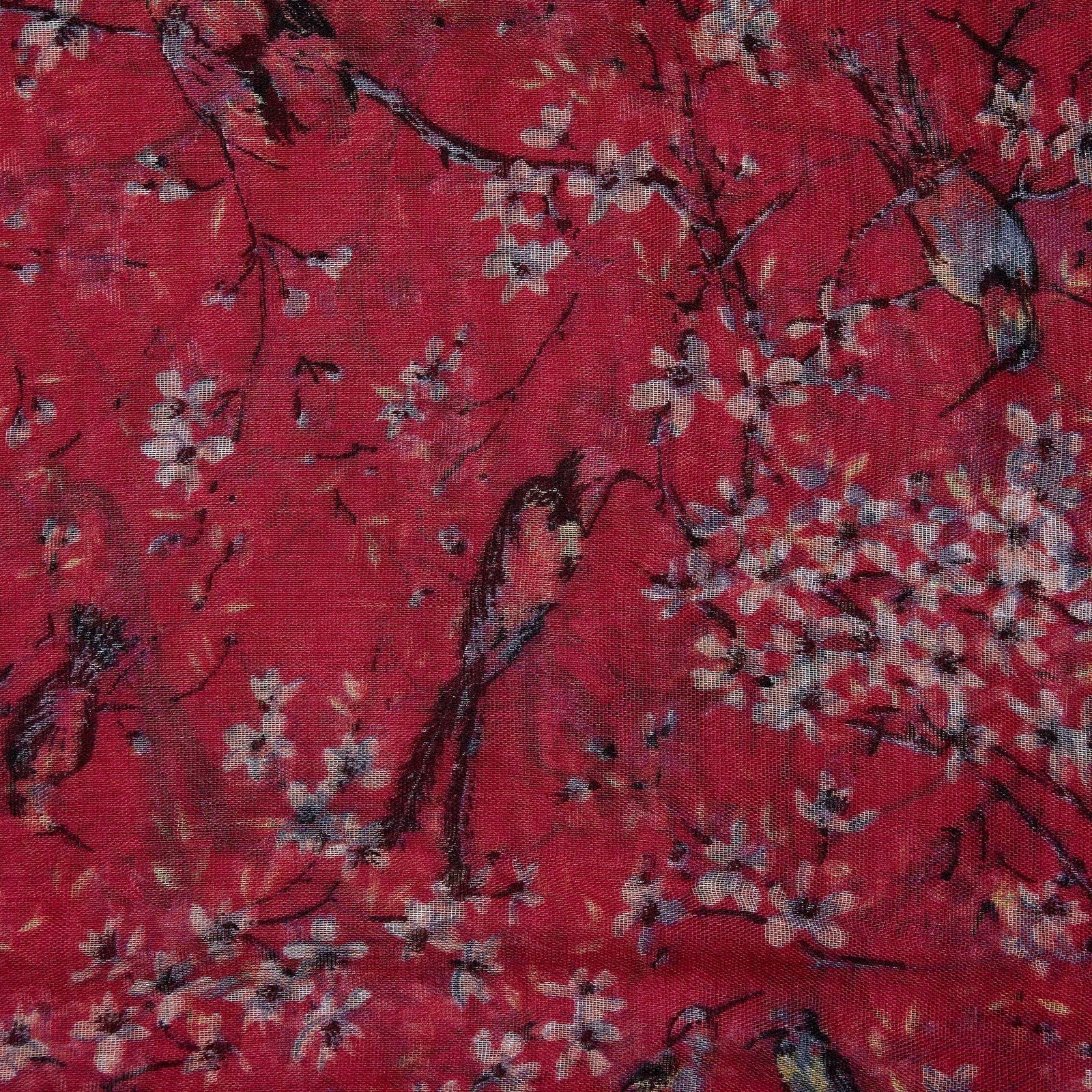 Persian Bird Scarf Raspberry