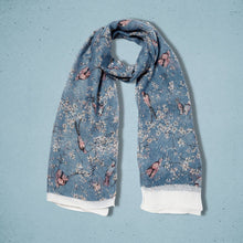 Load image into Gallery viewer, Persian Bird Scarf Slate Blue
