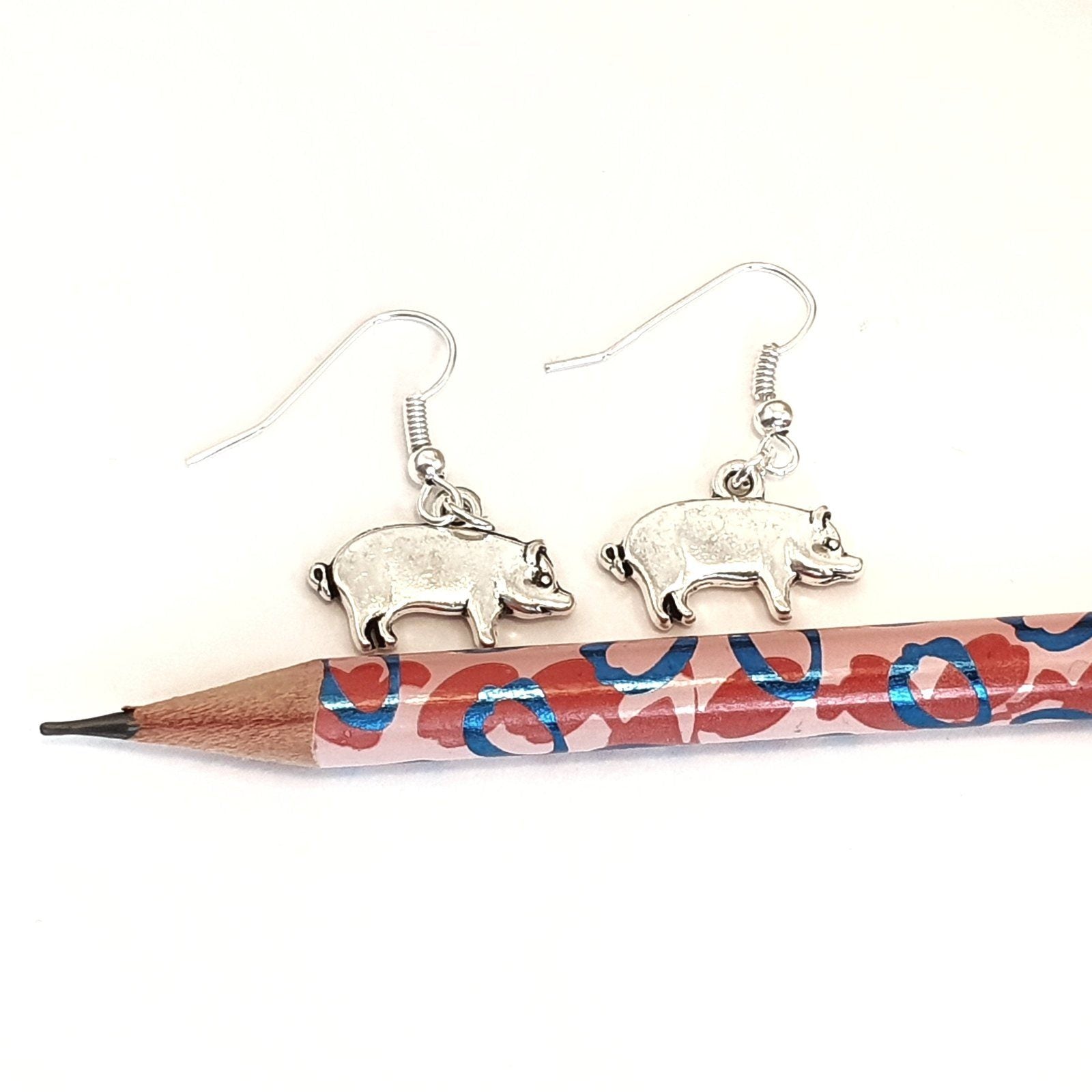 Pig Earrings Silver