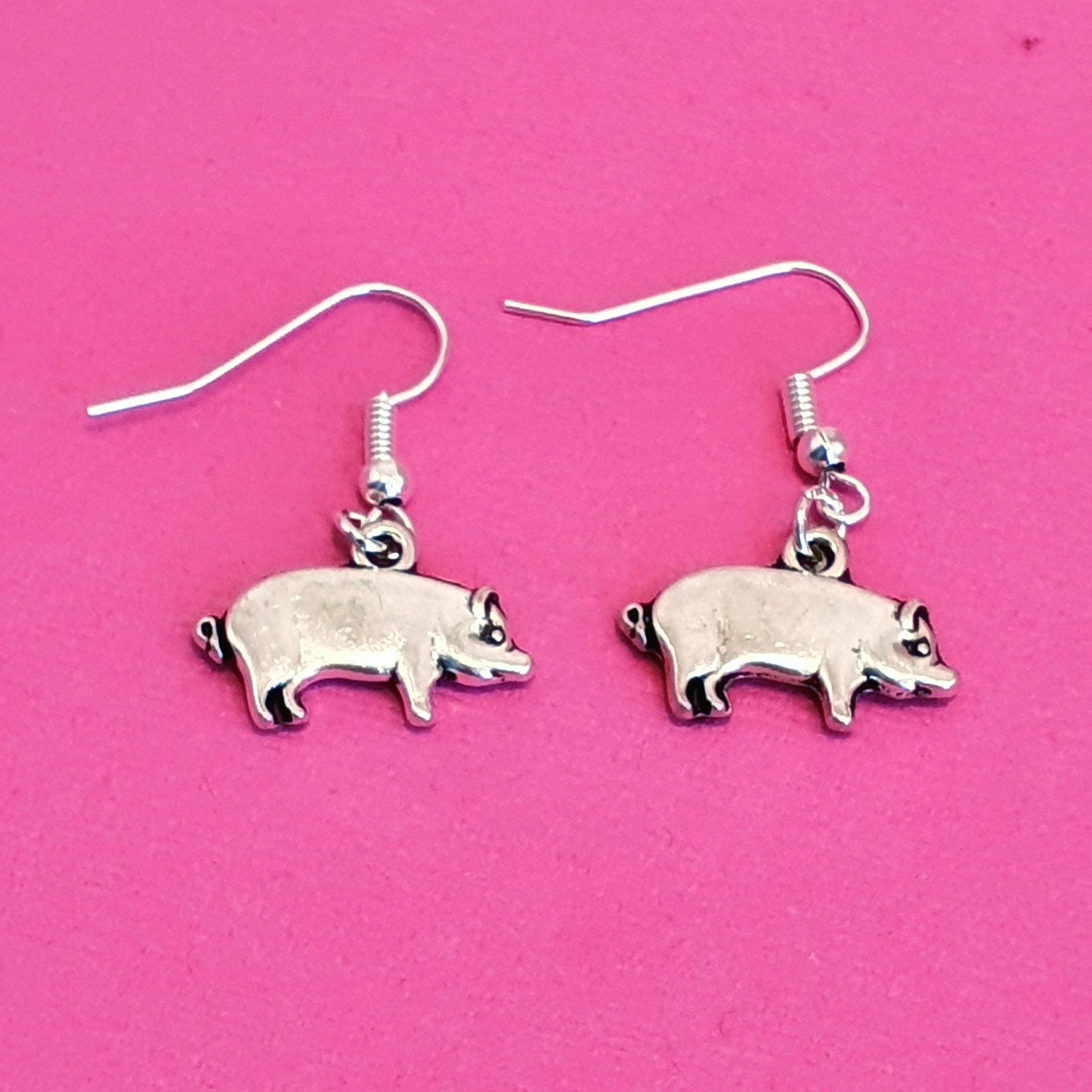 Pig Earrings Silver