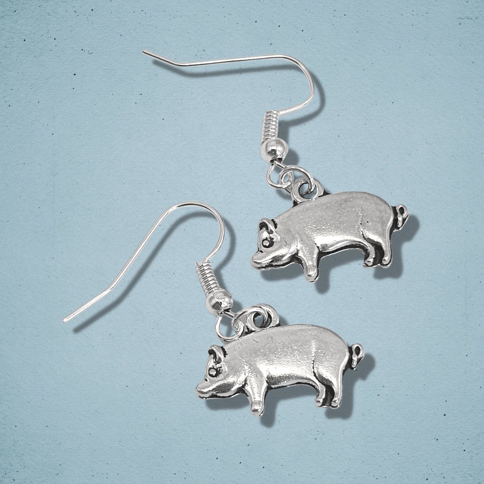 Pig Earrings Silver