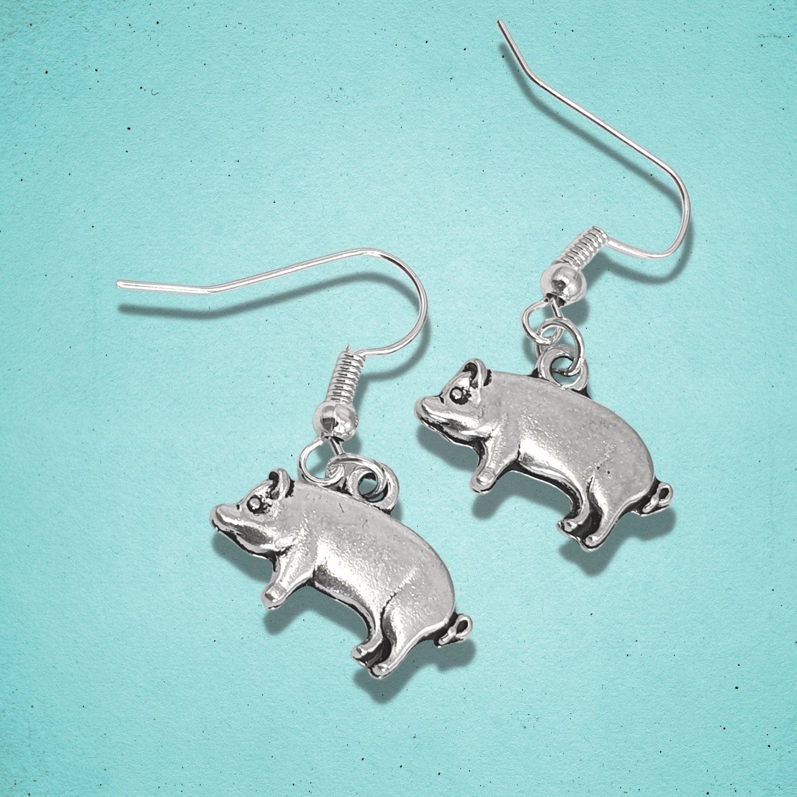Pig Earrings Silver