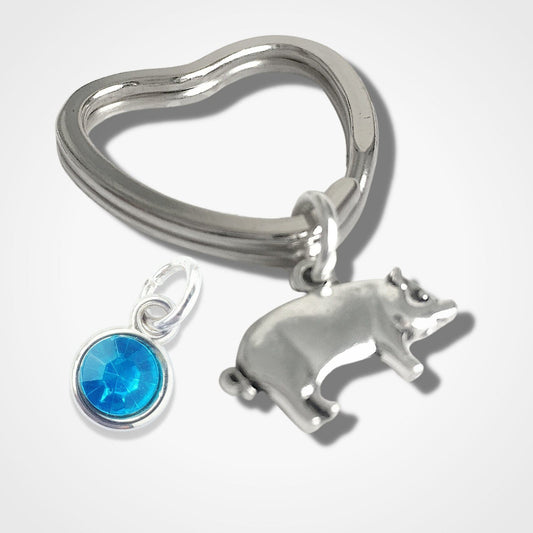 Pig Keyring Silver