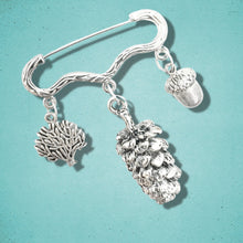 Load image into Gallery viewer, Pinecone Brooch Silver
