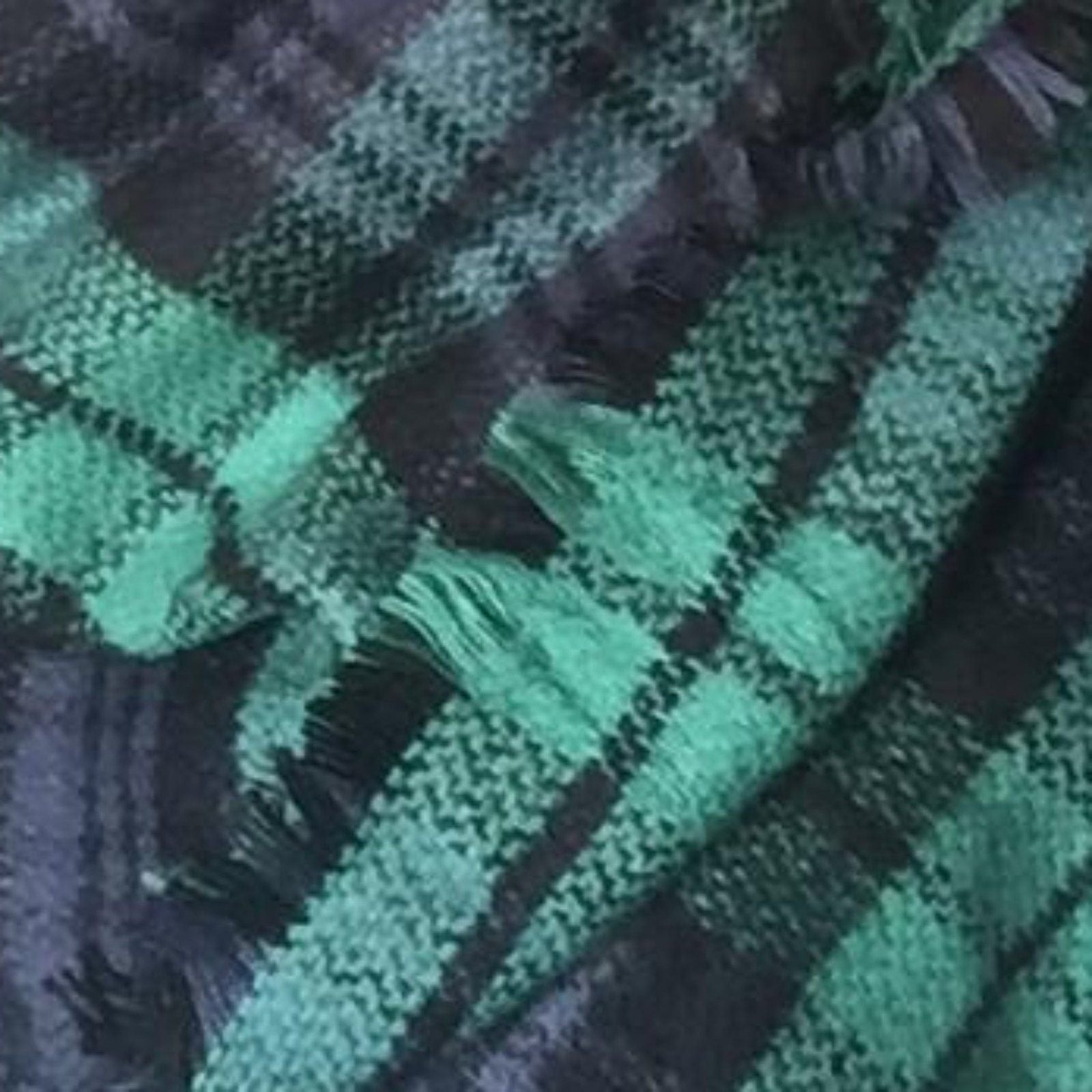 Plaid Blanket Scarf Blue Green