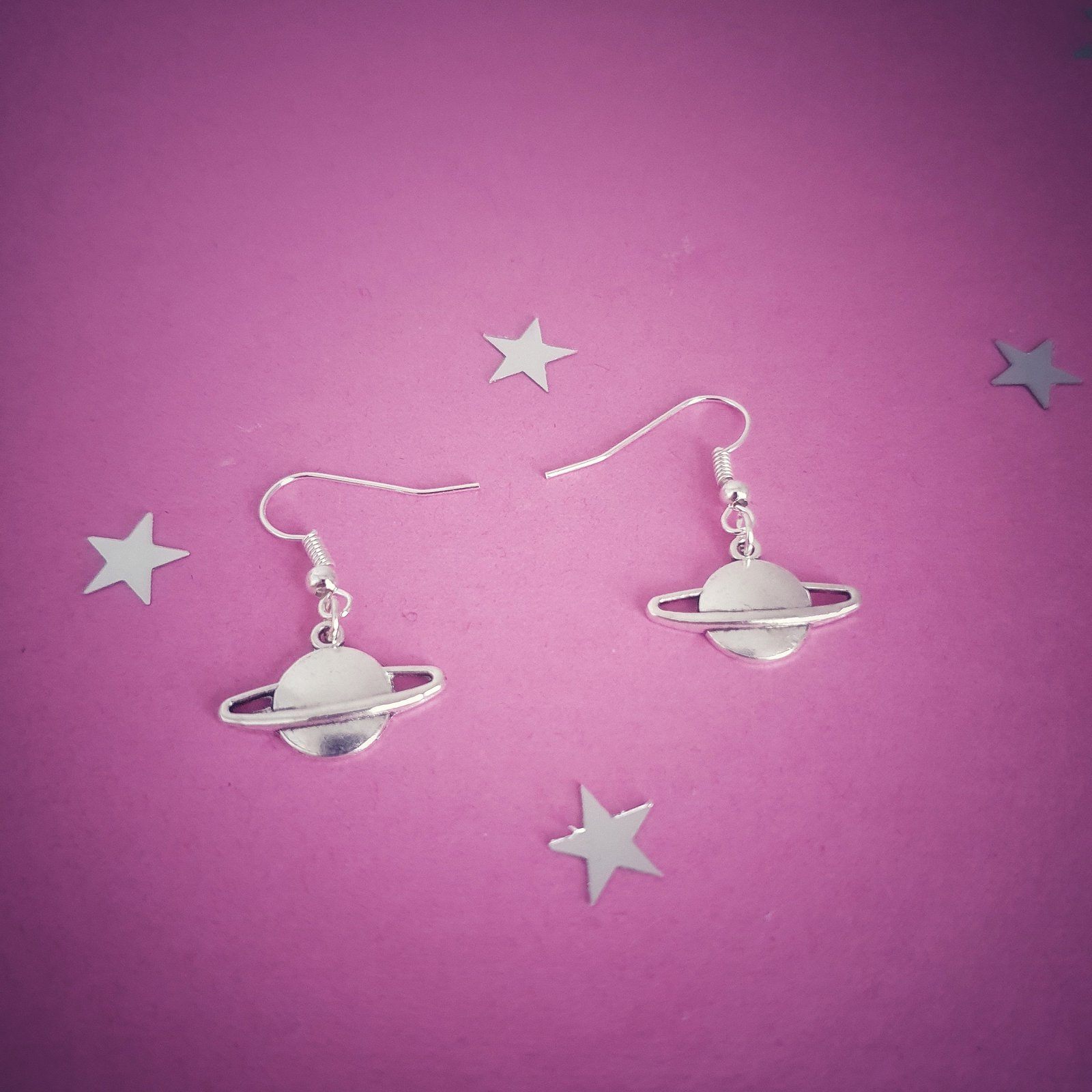 Planet Earrings Silver