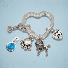 Load image into Gallery viewer, Poodle Charm Keyring Silver
