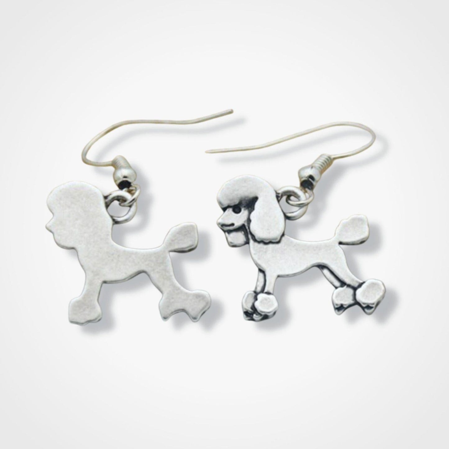 Poodle Novelty Earrings Silver