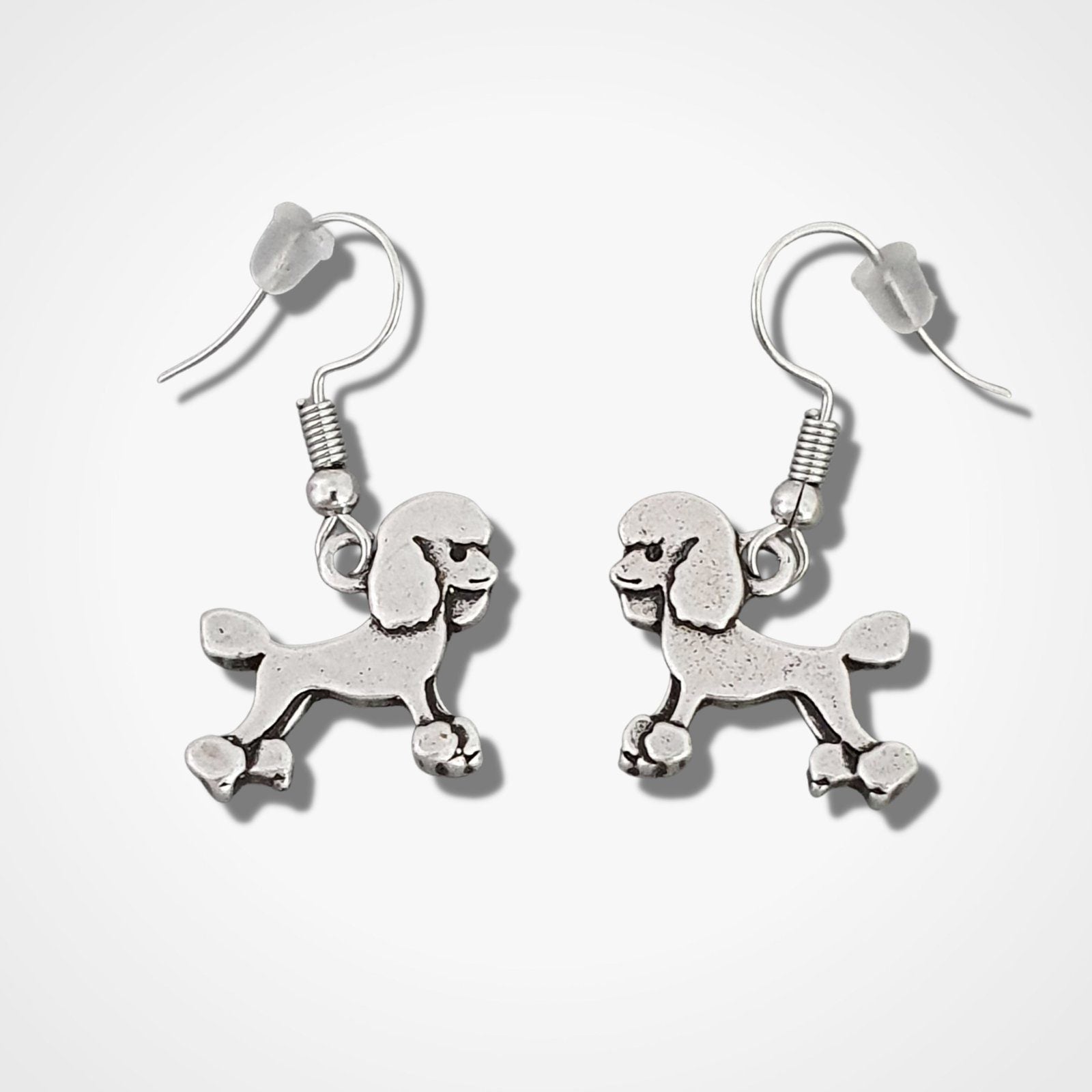 Poodle Novelty Earrings Silver