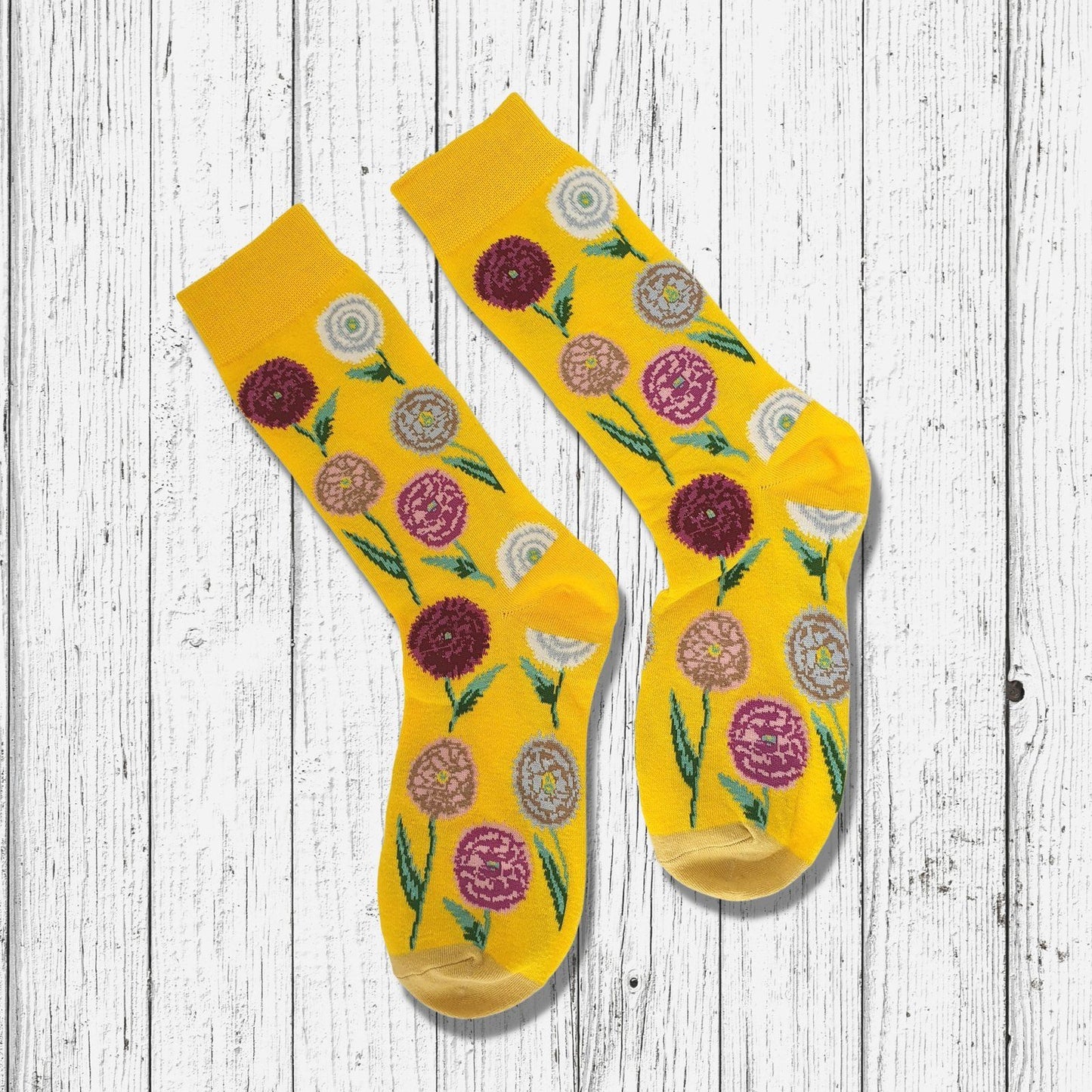 Poppy Flower Socks Yellow