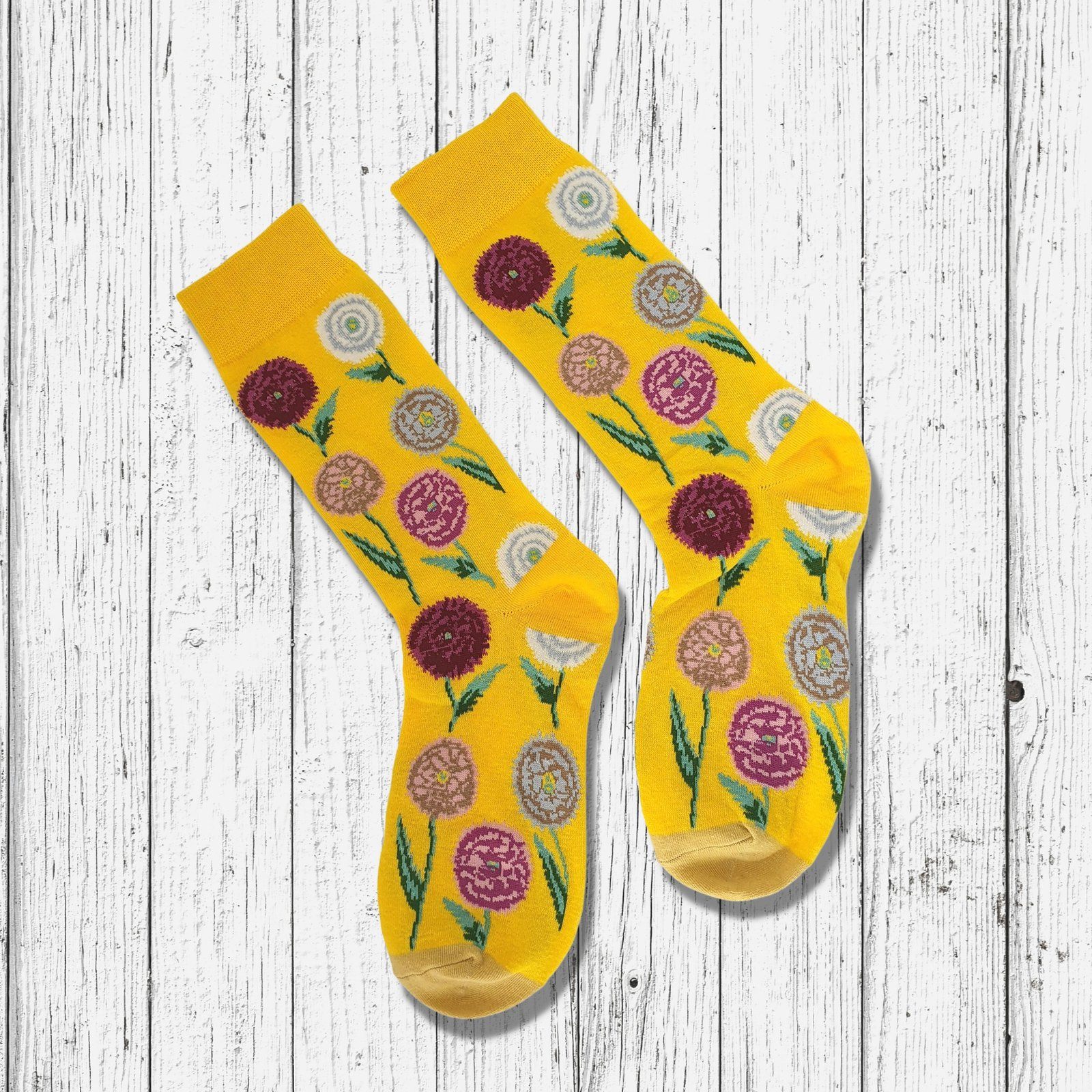 Poppy Flower Socks Yellow