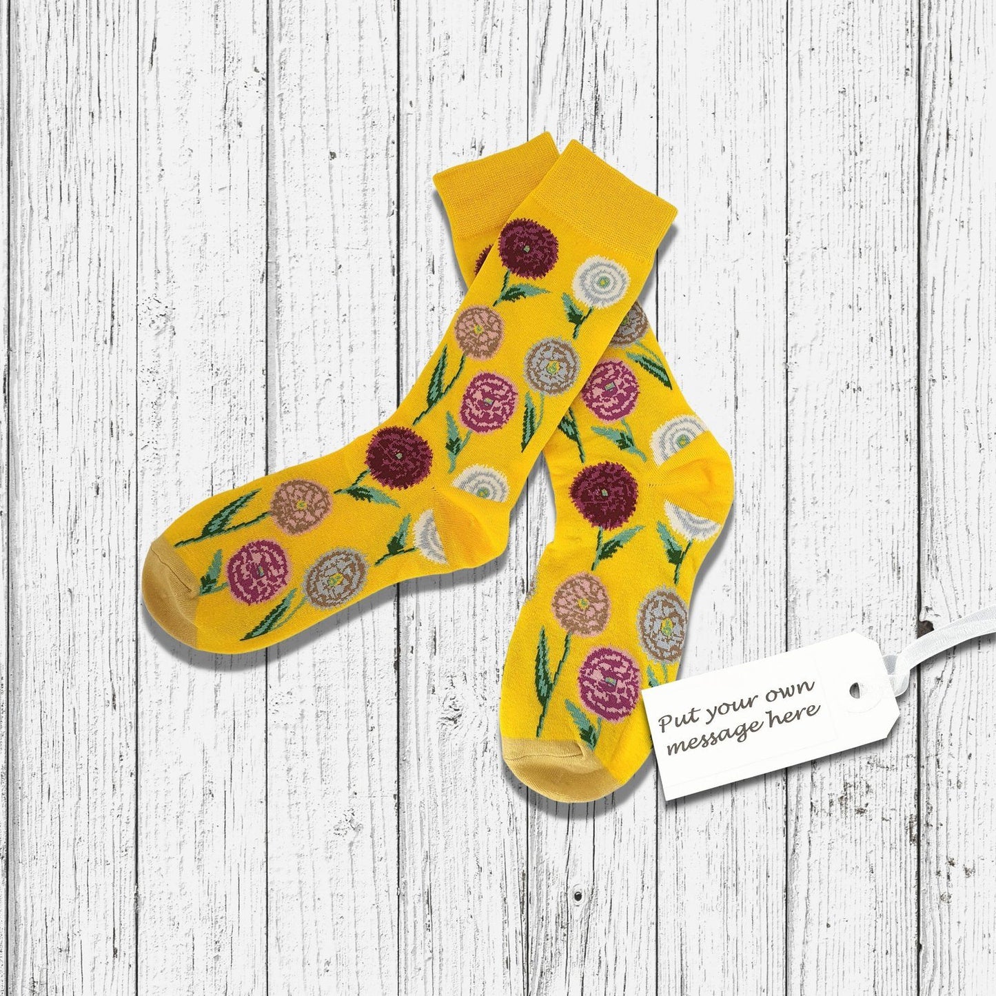 Poppy Flower Socks Yellow
