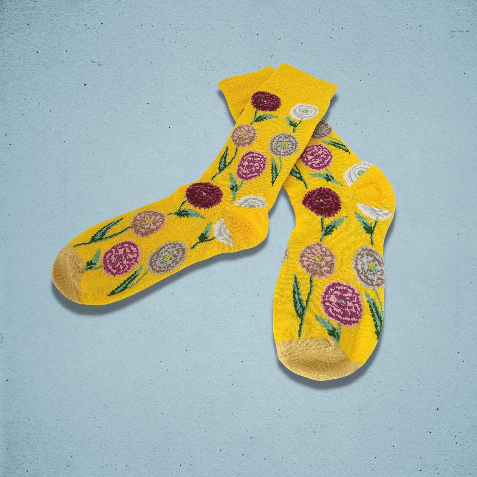 Poppy Flower Socks Yellow