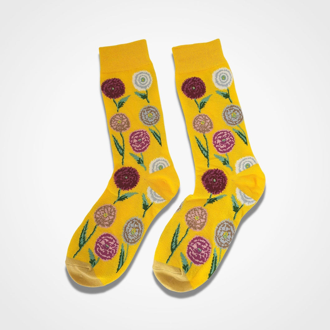 Poppy Flower Socks Yellow