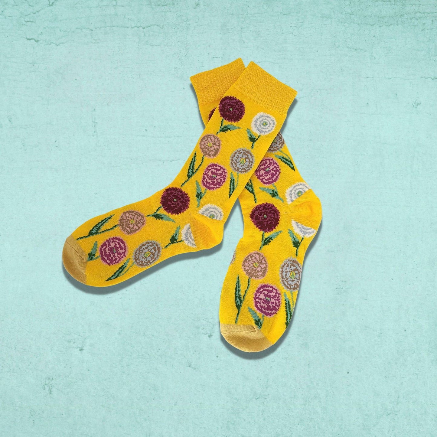 Poppy Flower Socks Yellow
