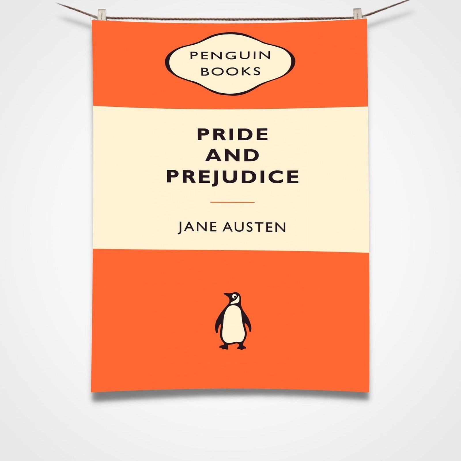 Pride Prejudice Tea Towel Orange