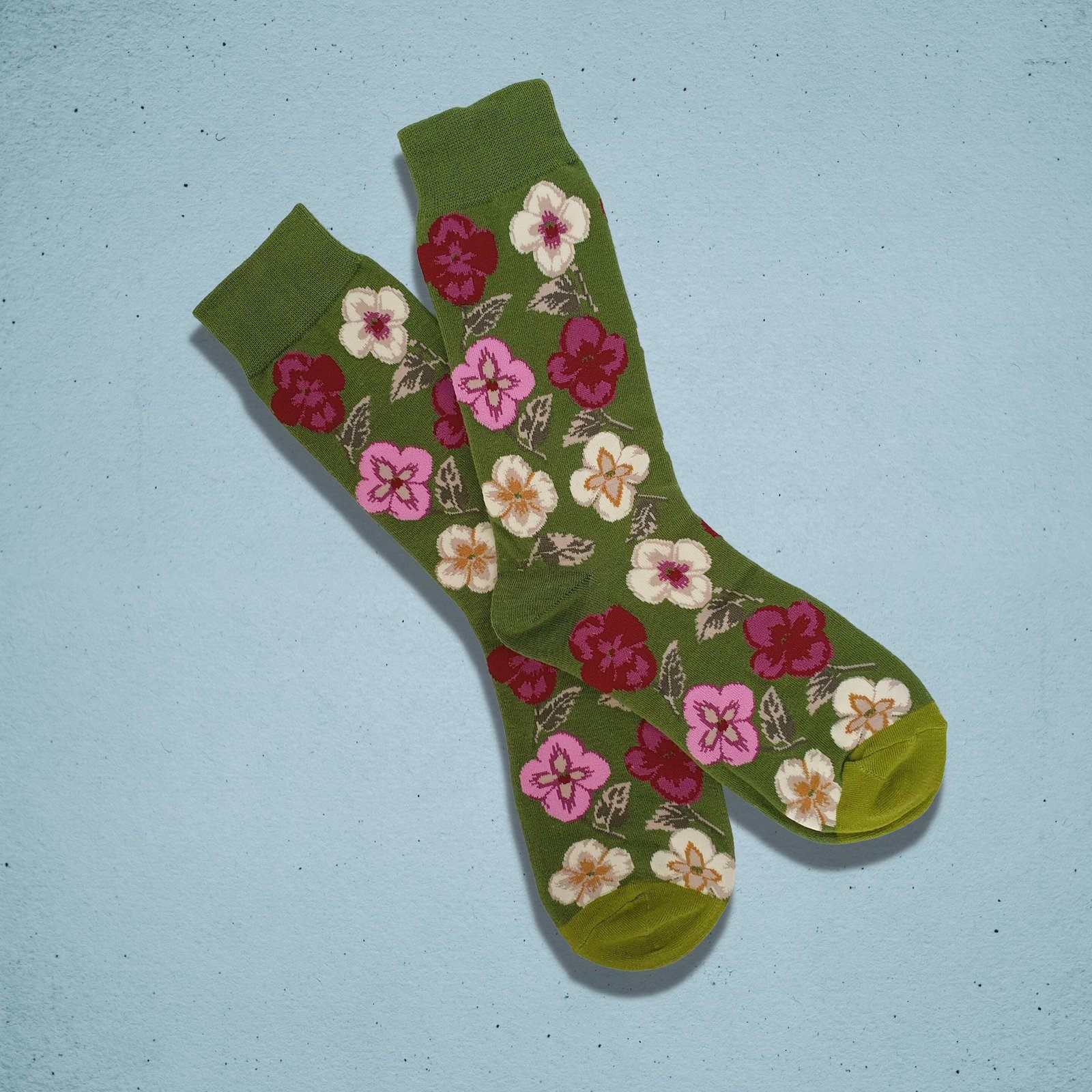 Primrose Flower Socks Green