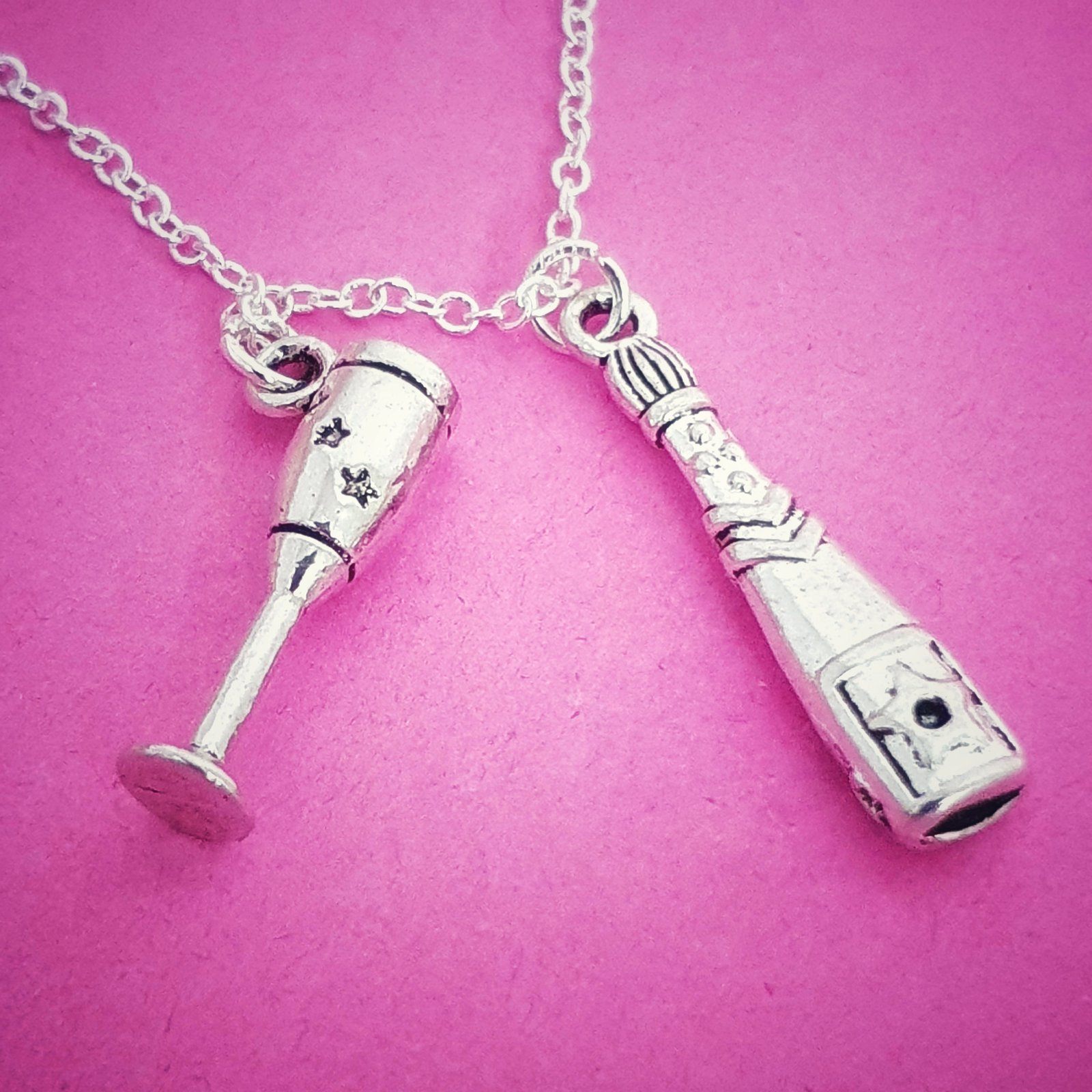 Prosecco Lover Necklace Silver