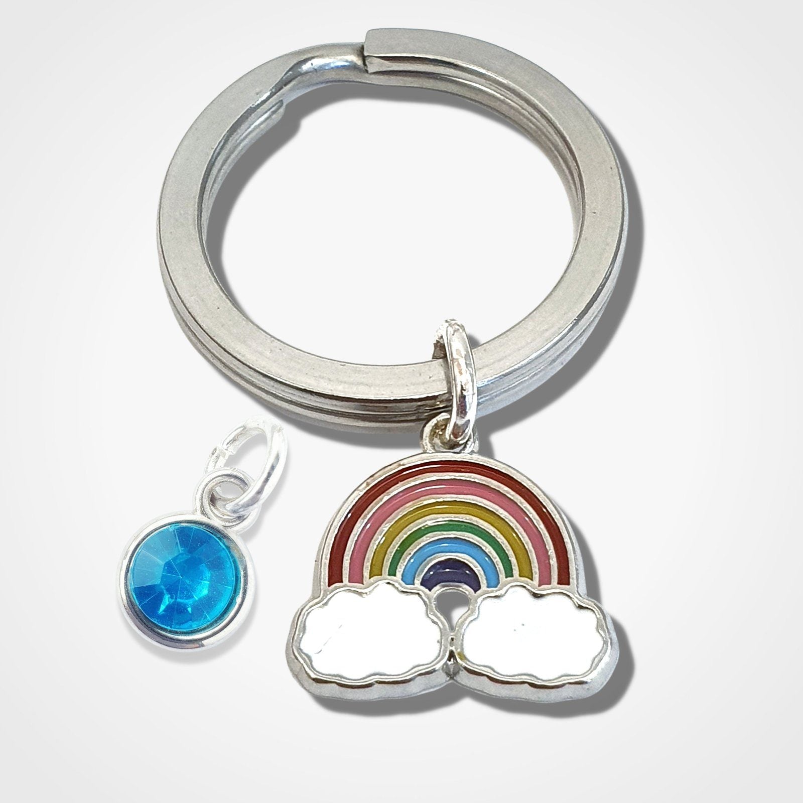 Rainbow Charm Keyring Silver