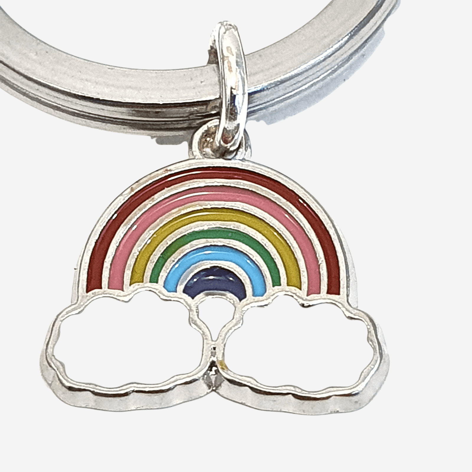 Rainbow Charm Keyring Silver