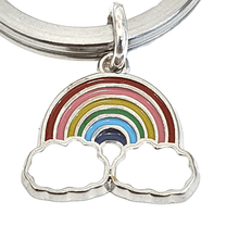 Load image into Gallery viewer, Rainbow Keyring Silver Enamel
