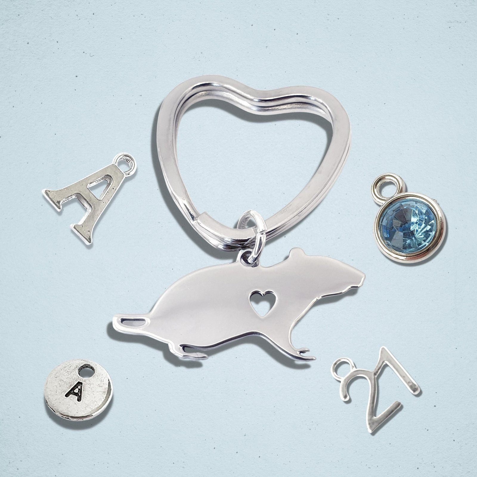 Rat Keyring Silver
